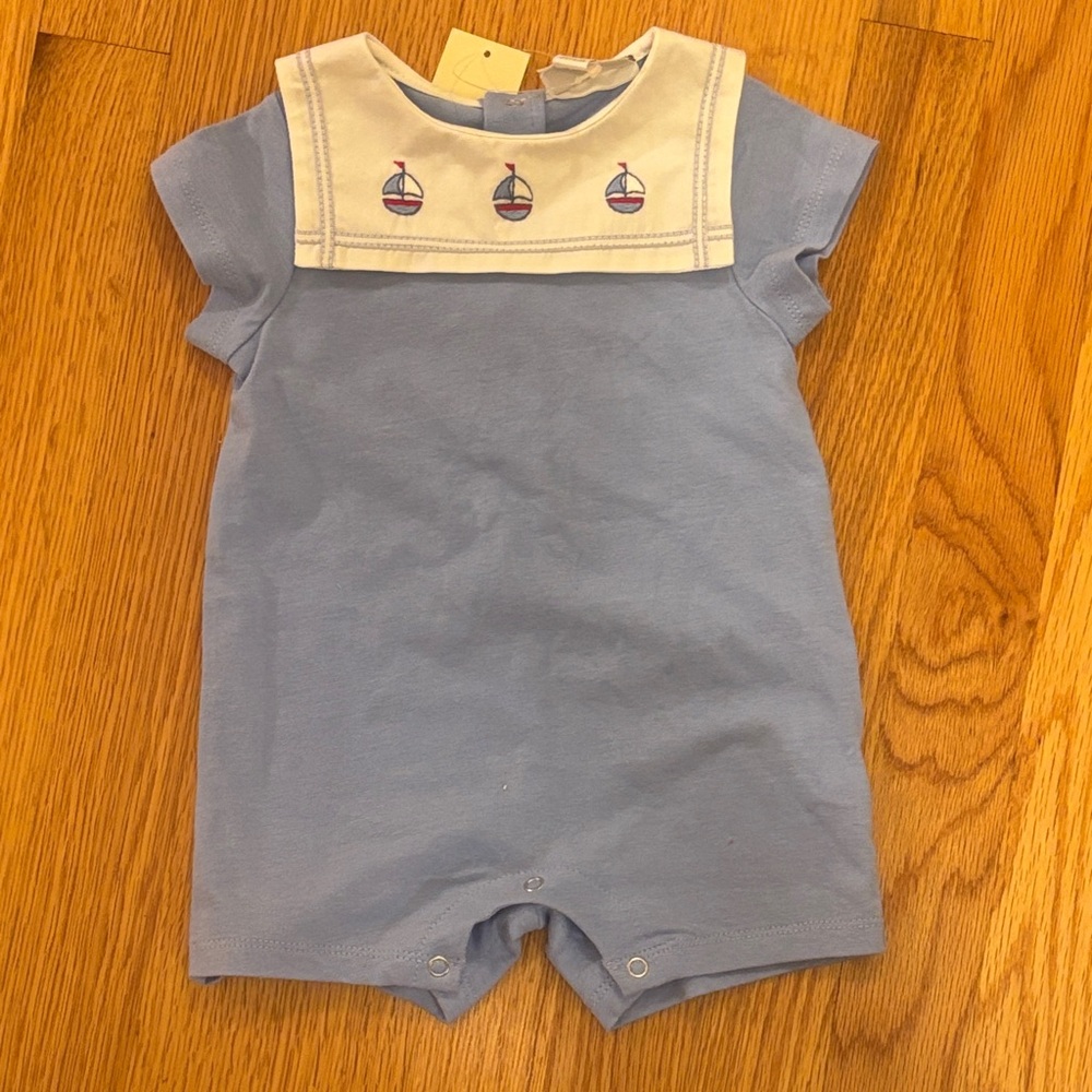 Fantasie Kids Bodysuit in Blue with Cream Accents 6m
